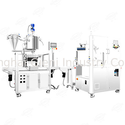 Γραμμή παραγωγής ABB Robot Full Automatic Lip Gloss Mascara Filling Capping Machine