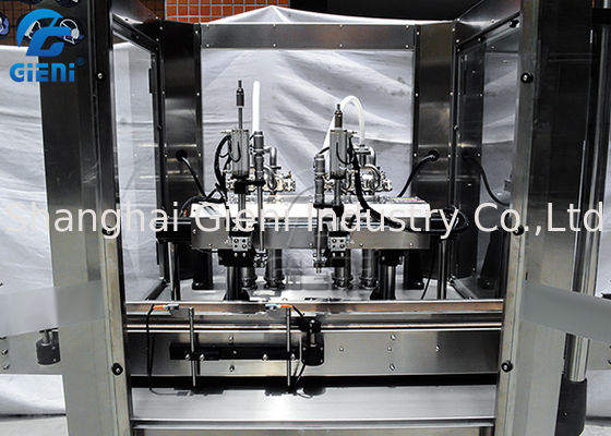 Γραμμική υγρή μηχανή πλήρωσης 2 ακροφυσίων κινητή καλλυντική