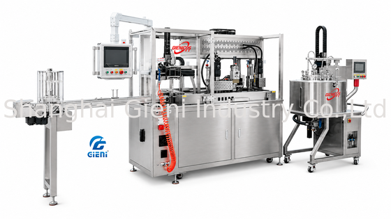 GLU-900 Πλήρως Αυτόματη Μηχανή Γεμίσματος Κραγιόν Αυτόματο Σύστημα Άντλησης 30L Κινητό Δοχείο Εξοπλισμός Mitsubishi PLC